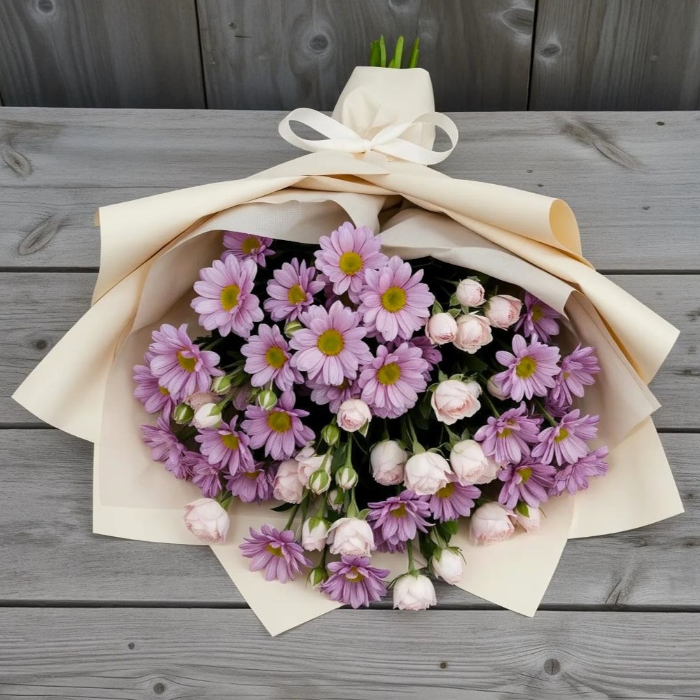 Букет цветов из: Розы и Хризантемы в Горнореченском