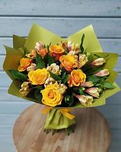 Букет цветов из:  Альстромерии и Розы в Горнореченском