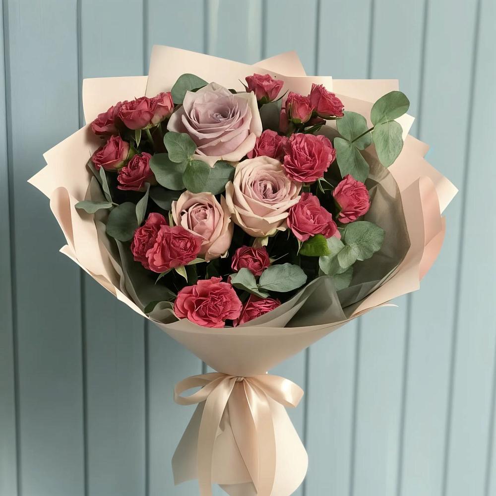Букет цветов из: Гвоздики и Розы в Горнореченском