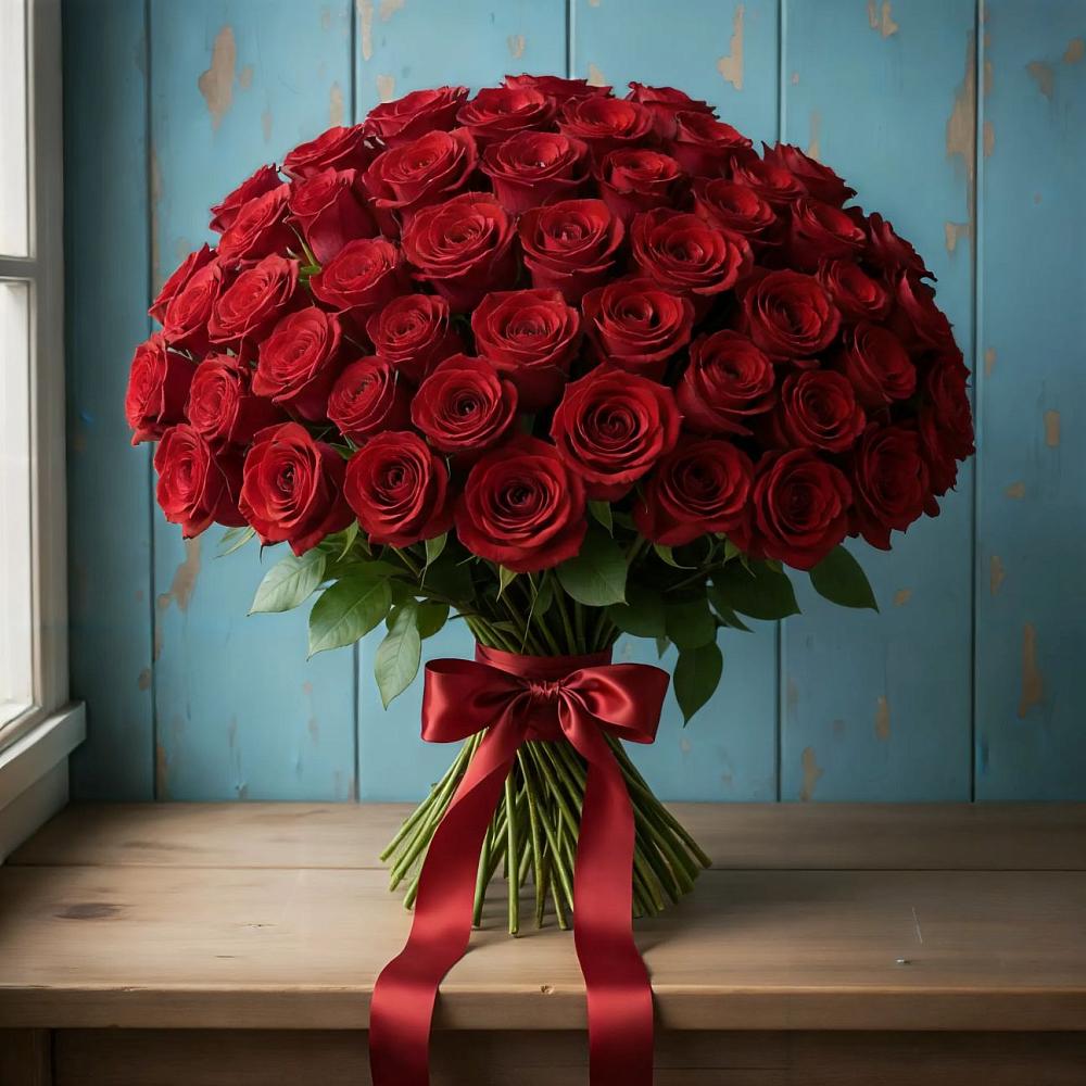 Букет Красные розы Блэк Меджик в Горнореченском