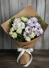 Букет цветов из:  Хризантемы и Розы в Горнореченском