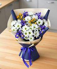 Букет цветов из:  Розы, Ирисы и Хризантемы #REPLACE_PRED# Горнореченском