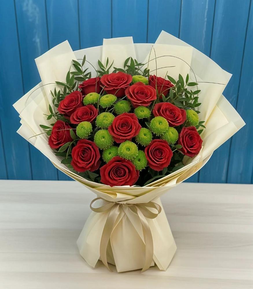 Букет цветов из: Розы и Хризантемы в Горнореченском