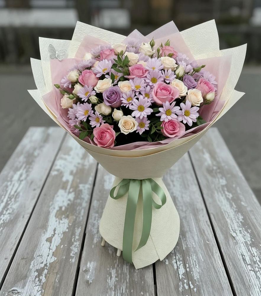 Букет цветов из: Розы и Хризантемы в Горнореченском